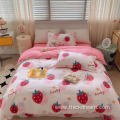 Strawberry jam bed sheet cover bedding pillowcase set